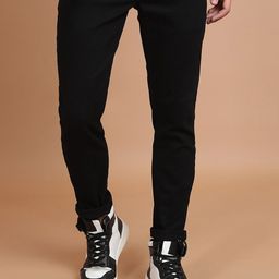 HIGHLANDER Men Black Slim Fit Mid-Rise Clean Look Stretchable Jeans-image-66