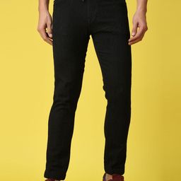 Xee Men Black Comfort Regular Fit Mid-Raise Clean Look Stretchable Jeans-image-104