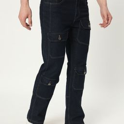 AngelFab Men Jean Straight Fit Clean Look Cotton Cargos Jeans-image-98
