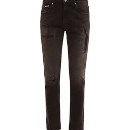 Just Cavalli Men Slim Fit Mid-Rise Mildly Distressed Stretchable Jeans-image-64