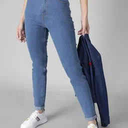 Kotty Women Slim Fit High-Rise Slash Knee Stretchable Jeans-image-98