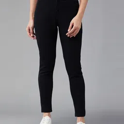 DOLCE CRUDO Women Skinny Fit High-Rise Slash Knee Stretchable Jeans-picture-21