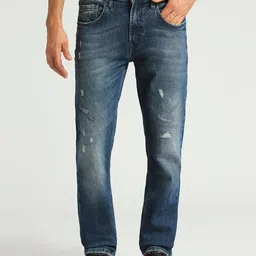 Pepe Jeans Men Blue Slim Fit Low Distress Stretchable Jeans-picture-2