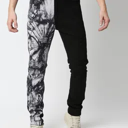WAIMEA Men Printed Mildly Distressed Slim Fit Stretchable Jeans-image-7