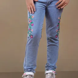 Nino Togs Girls Tapered Fit Low Distress Stretchable Jeans-image-23