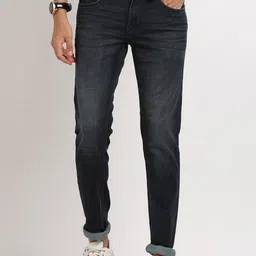 Turtle Men Narrow Tapered Fit Heavy Fade Stretchable Jeans-image-74