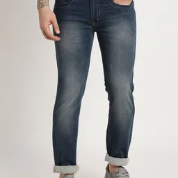 Turtle Men Narrow Tapered Fit Heavy Fade Stretchable Jeans-image-19