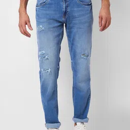 SPYKAR Men Mildly Distressed Heavy Fade Stretchable Jeans-image-40