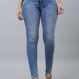 Cantabil Women Blue Skin Tight Slim Fit Clean Look Heavy Fade Stretchable Jeans-image-66