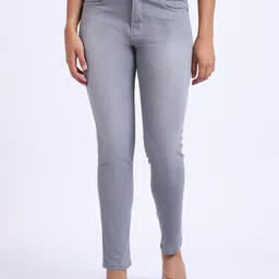 Cantabil Women Grey Light Fade Stretchable Cotton Jeans-image-18