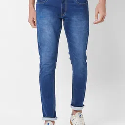 GIORDANO Men Slim Fit Clean Look Heavy Fade Stretchable Jeans-image-53