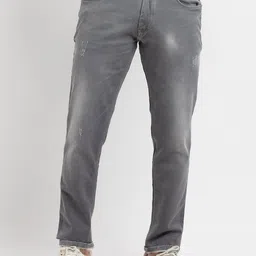 Status Quo Men Grey Slim Fit Low Distress Heavy Fade Stretchable Jeans-image-80