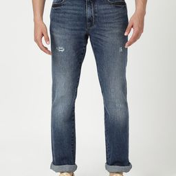 Wrangler Men Millard Low Distress Heavy Fade Stretchable Regular Fit Jeans-image-87
