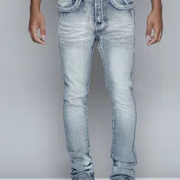 WAIMEA Men Classic Mid-Rise Bootcut Clean Look Heavy Fade Stretchable Jeans-picture-19