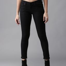 HERE&NOW Women Black Skinny Fit Mid-Rise Clean Look Stretchable Jeans-image-95