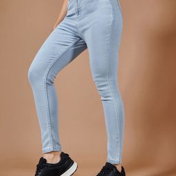DOLCE CRUDO Women Skinny Fit High-Rise Stretchable Jeans-picture-13