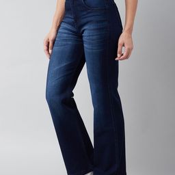 Miss Chase Women Cotton Wide Leg Light Fade Stretchable Jeans-picture-27