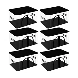 Kuber Industries Black 6 Pcs Regular Shoes Organiser-53