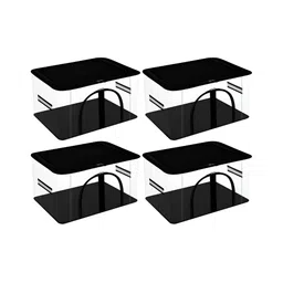 Kuber Industries Black 4 Pieces Regular Shoes Organiser-17
