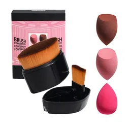 BS MALL Set Of 5 Makeup Brushes & Sponge Kit-6