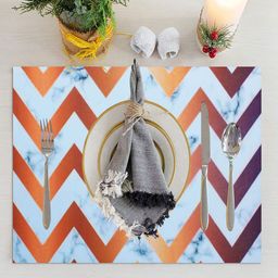 LUXEHOME INTERNATIONAL Set Of 4 Silver-Toned Geometric Rubber Non Slip Table Placemats-40