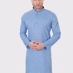 Maharaja Linen Cotton Mandarin Collar Straight Kurta-picture-35