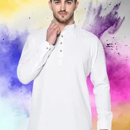 TABARD Long Sleeves Mandarin Collar Pure Cotton Short Kurta-picture-11
