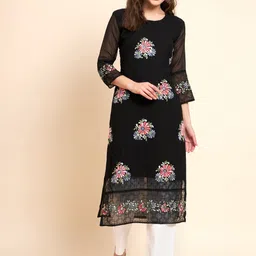VAIRAGEE Floral Embroidered Georgette Kurta-56