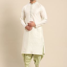 KISAH Men White  Thread Work Kurta-picture-13