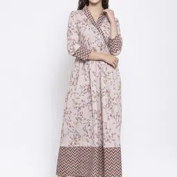Indibelle Women Floral Printed Pure Cotton Anarkali Kurta-picture-27