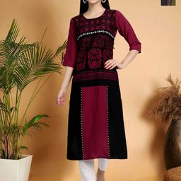 7Threads Women Ethnic Motifs Printed Sequinned Floral Crepe Kurta-44