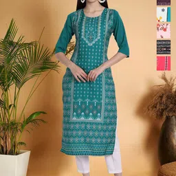 7Threads Selection Of 6 Ethnic Motifs Printed Round Neck Kurtas-image-67