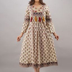 KALINI Women Ethnic Printed Cotton Maxi Dress-image-67
