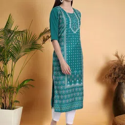 7Threads Selection Of 2 Ethnic Motifs Printed Round Neck Kurtas image 3