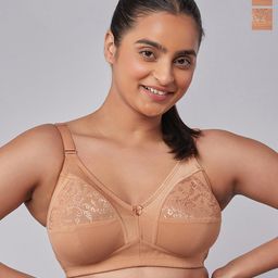 Maashie Pack of 2 M Frame Full Coverage Non Padded Non Wired Lace Bra-10