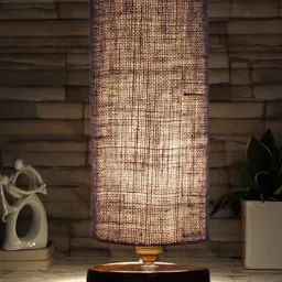 Devansh Blue Textured  Wood Table Lamp-36