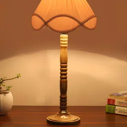 Aura Off White Wood Traditional Abstract Shaped Table Lamp-16
