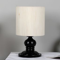 TU CASA Black & White Metal Cylindrical Shaped Table Lamp-48