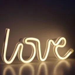 XERGY Off White Love-Shaped Neon LED Table Lamp With USB-picture-10