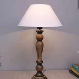 Homesake White Handcrafted Table Lamp with Shade-9