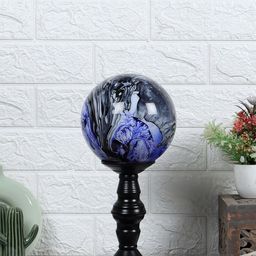 MFD HOME FURNISHING Black Printed Spherical Table Lamp-13