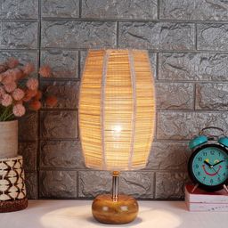 Devansh Beige Dholak Shaped Table Lamp with Shade-19