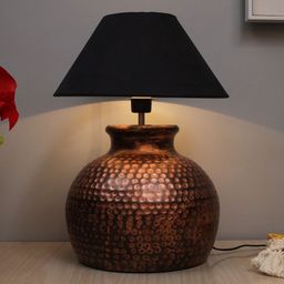 Homesake Black & Bronze-Toned Hammered Table Lamp-32