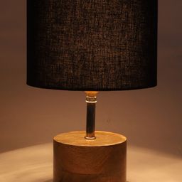 Devansh Black Traditional Table Lamp With Shade-19