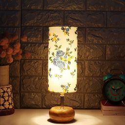 Devansh Multicoloured Wood Table Lamp With Shade-17