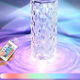 SKYLOFTS White 16 Color Changing Crystal Diamond Table Lamps-61