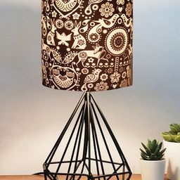Homesake Black & Beige Printed Metal Table Lamp-51