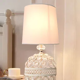 Homesake White Metal Industrial Cylindrical Shaped Table Lamp-18