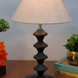 Homesake Beige Metal Industrial Cylindrical Shaped Table Lamp-picture-53