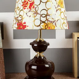 foziq Brown & White Printed Country Table Lamps-26